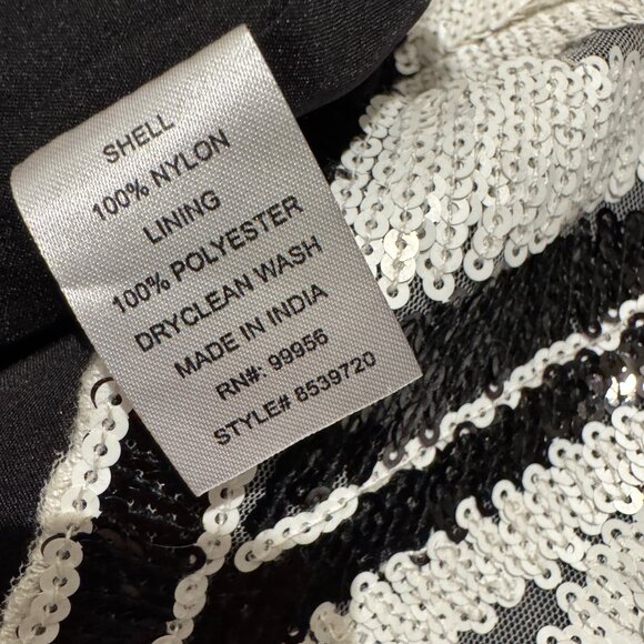 NYE Shoshanna Black & White Sequin Geometric Mini Dress – Size 0 - Picture 7 of 7
